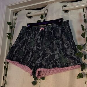 pink lace camo shorts